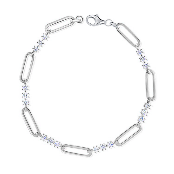 Paperclip Tennis Moissanite Bracelet - SPARK MOISS